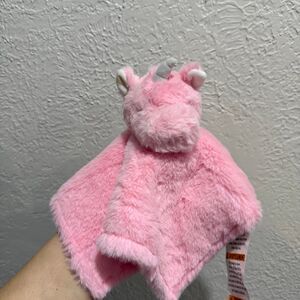 Parents Choice Unicorn Baby Lovey Toy Security Blanket Pink Plush 12x12 NWOT